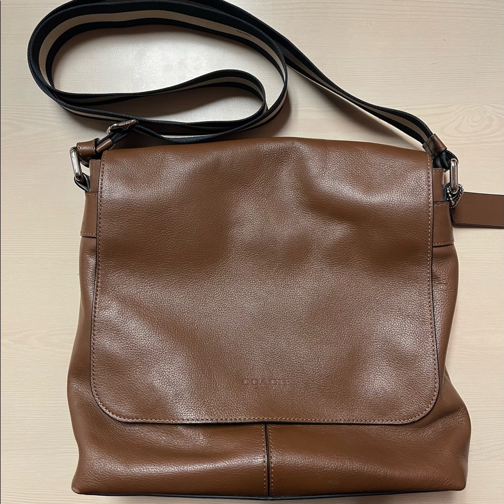 Coach Men’s Crossbody - Saddle Brown Leather Messenger Bag